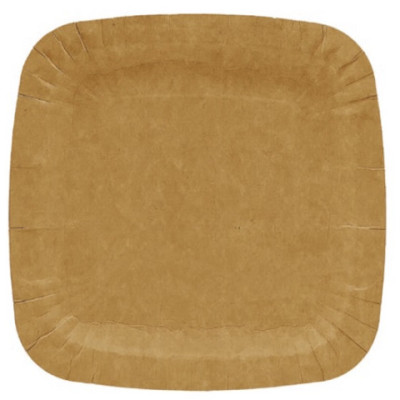 Piatti in cartoncino kraft Ristocart linea Bistrot conf. 50 pz 18x18 cm H1818050