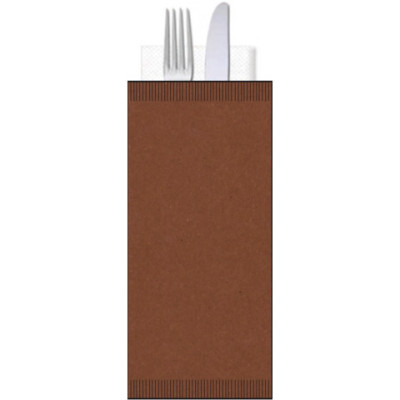 Buste portaposate in carta paglia con tovagilolo 2 veli 25x10,5 cm