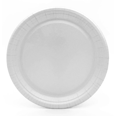 Piatti piani in cartoncino vergine pesante Heavy Wave bianchi