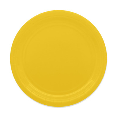 Piatti in carta di pura polpa di cellulosa gialli
