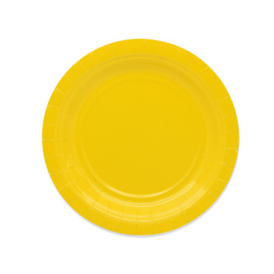 Piatti in carta di pura polpa di cellulosa gialli