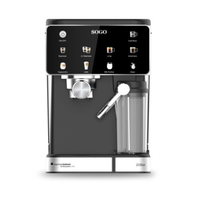 Macchina per caffè con cappucinatore Touch 20Bar Sogo compatibile Nespresso, CialdeESE e caffè macinato. display