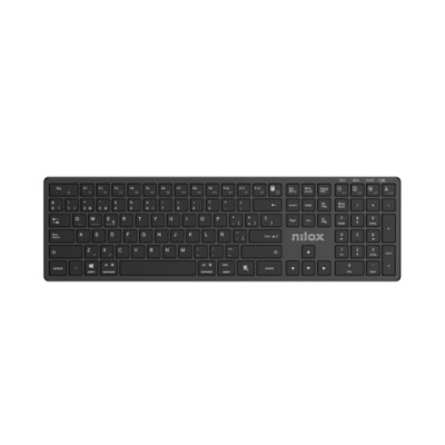Tastiera wireless dual Nilox Tech compatibile MacOS ricaricabile via USB-C layout italiano colore nero - NXKBWI1B