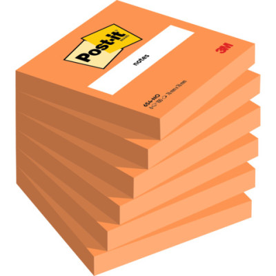 Foglietti Post-it® 100 fogli/blocchetto arancione 76x76 mm - conf. 6 pz - 7100172735