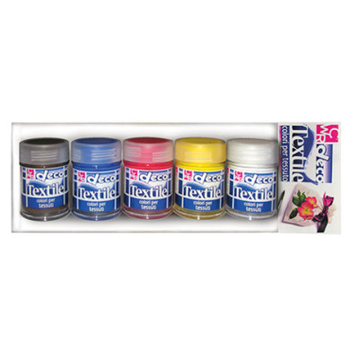Colori per stoffa Deco 35 ml conf. 5 pezzi in colori assortiti 1633/5