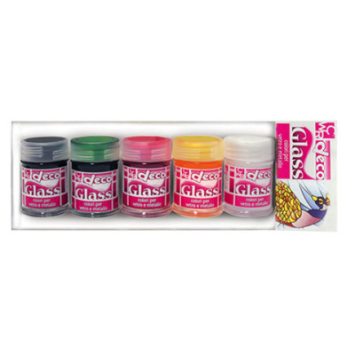 Colori per vetro e metallo Deco 35 ml conf. 5 pezzi in colori assortiti 1632/5