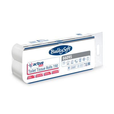 Carta igienica 2 veli Bulkysoft Active Clean in cellulosa - bianco - 12 conf. da 10 rotoli cad. - 66095.E20