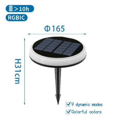 Faretto segnapassi LED da esterno con pannello solare e sensore crepuscolare Aigostar luce RGB - B10201AQ6