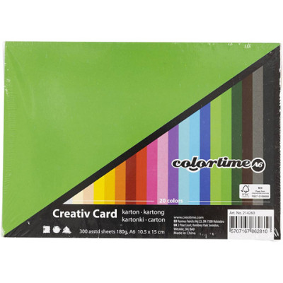 Cartoncino colorato Colortime 180 g/m² - colori assortiti
