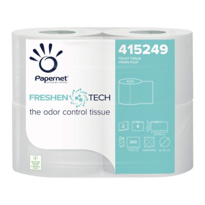 Carta igienica Papernet Freshen Tech a 2 veli in pura cellulosa - bianco - conf. 4 pz - 415249