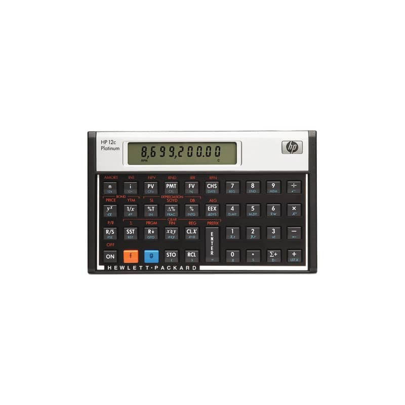 Calcolatrice finanziaria HP 12C Platinum con display LCD da 12