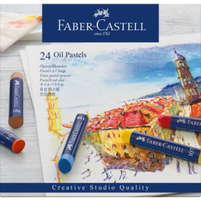 Pastelli a olio Faber-Castell Oil Pastels Creative Studio assortiti astuccio di cartone da 24 - 127024