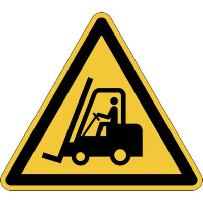 Pittogramma da pavimento ''Attenzione passaggio carrelli'' DURABLE giallo Ø 430 mm - 173404