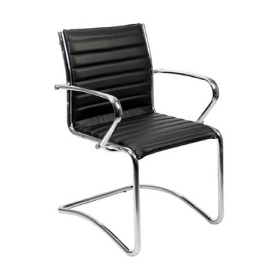 Sedia vsitatore direzionale su slitta Pollux New PNV - rivestimento pelle