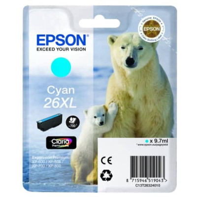 Cartuccia inkjet alta capacità ink pigmentato Orso polare 26XL Epson