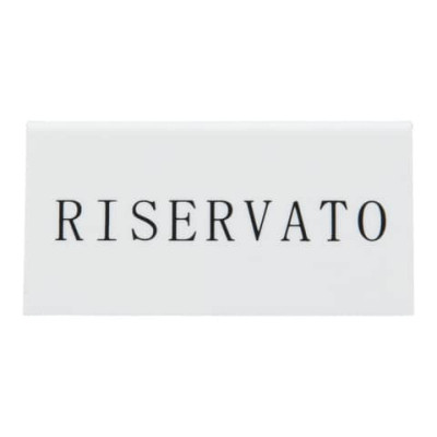 Segnaposto con scritto ''Riservato'' Securit® in acrilico rigido bianco set da 5 pezzi - TN-RES-IT-WT