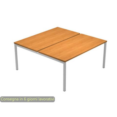 Scrivania bench senza divisorio Presto Venere Plus - 140x164x72,5 cm