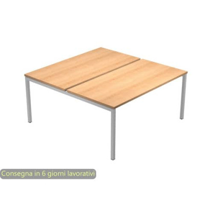 Scrivania bench senza divisorio Presto Venere Plus - 140x164x72,5 cm