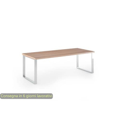 Scrivania direzionale con fianchi in metallo Flora - 210x90x74 cm