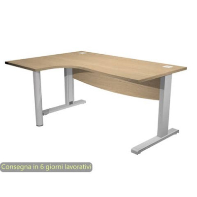 Scrivania Compact fianchi metallo a L 160 SX