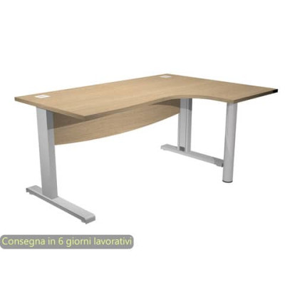 Scrivania Compact fianchi metallo a L 180 DX