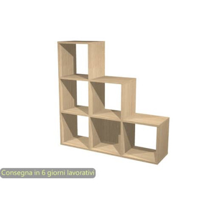 Libreria componibile Maxicolor a 6 caselle a scalare