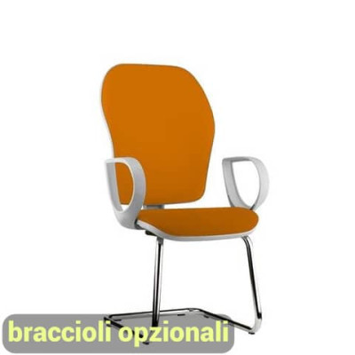 Sedia operativa interlocutore su slitta Unisit Hubble Grafix HUHUSGR - Eco