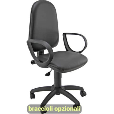 Sedia operativa girevole Unisit Jupiter JUSB/SB Eco smart rivest. ecopelle nero - JUSB/SB/KN